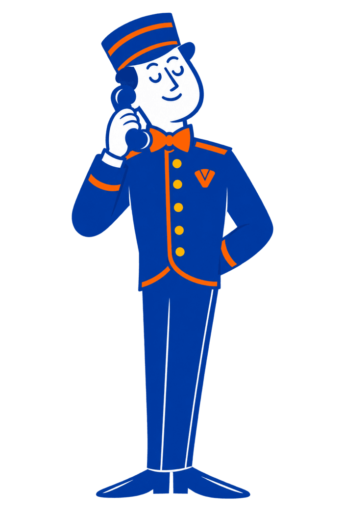 The VoiceValet valet answering a call
